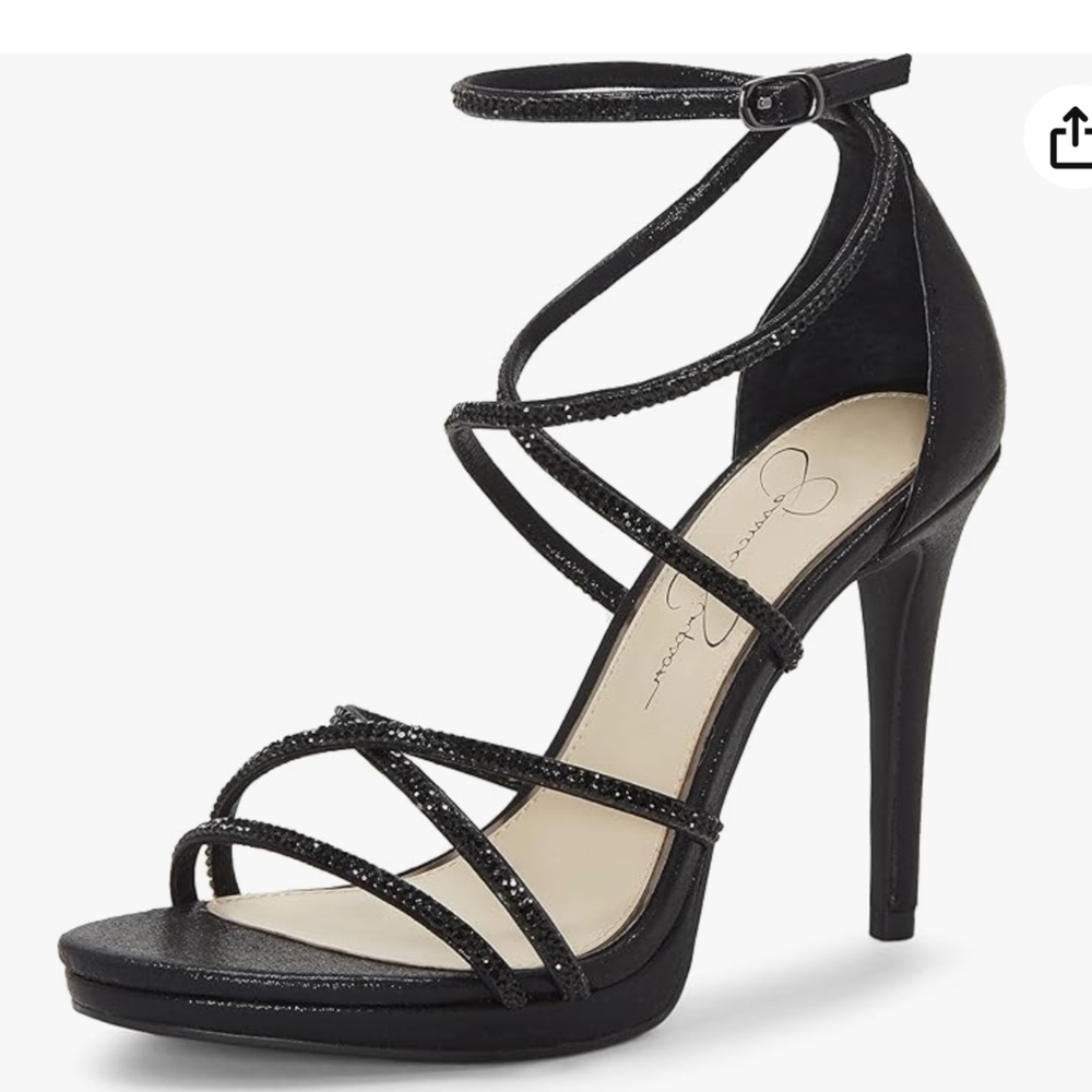 Jessica Simpson Jaeya Strappy Rhinestone High-Heel Sandals 8.5
